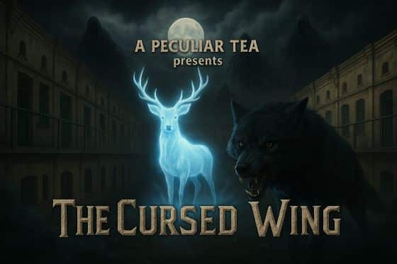 Image of a deer and a werewolf which reads The Cursed Wing
